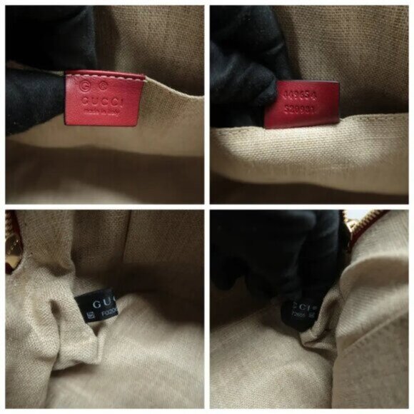 GUCCI Dome Red GG Leather Satchel 380-020125 - Picture 11 of 12